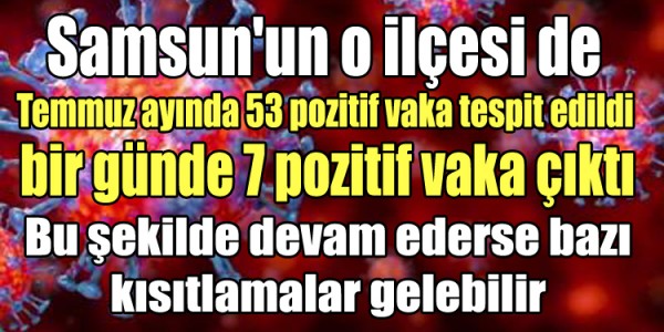 Temmuz ayında 53 pozitif vaka tespit edil bir günde 7 pozitif vaka ortaya çıktı