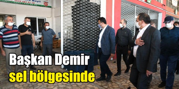 Başkan Demir sel bölgesinde