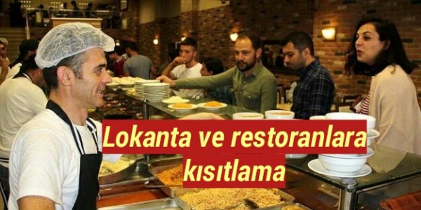 Lokanta ve restoranlar için kısıtlama