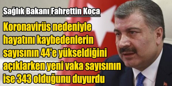 Bakan Koca koronavirüs nedeniyle hayatını kaybedenlerin sayısını açıkladı