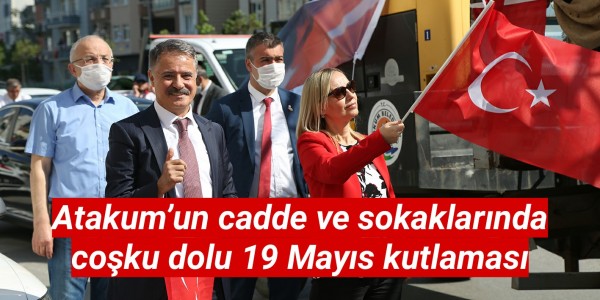 Atakum’un cadde ve sokaklarında  coşku dolu 19 Mayıs kutlaması