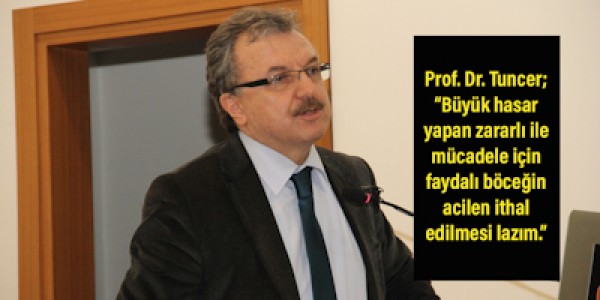 Prof. Dr. Tuncer; “Büyük hasar yapan zararlı ile mücadele için faydalı böceğin acilen ithal edilmesi lazım