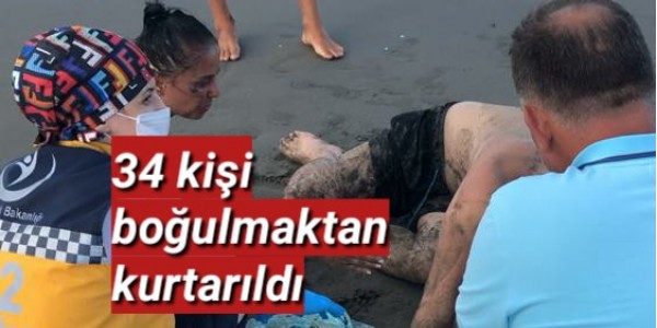 Otuz dört kişi boğulmaktan kurtarıldı