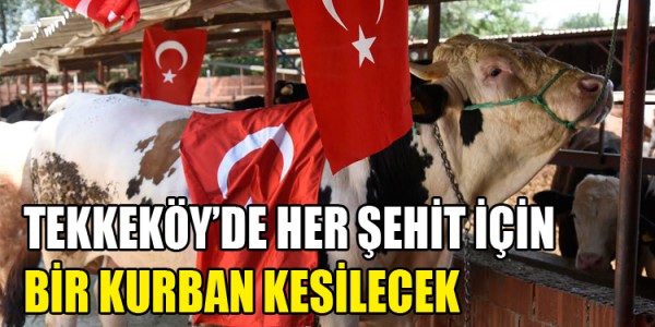 TEKKEKÖY’DE HER ŞEHİT İÇİN BİR KURBAN KESİLECEK