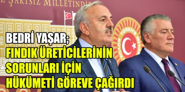 YAŞAR; FINDIK ÜRETİCİLERİNİN SORUNLARI İÇİN HÜKÜMETİ GÖREVE ÇAĞIRDI