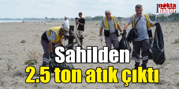 Sahilden 2.5 ton atık çıktı