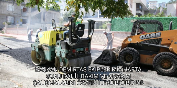 BAŞKAN DEMİRTAŞ EKİPLERİMİZ HAFTA SONU DAHİL BAKIM VE ONARIM ÇALIŞMALARINI ÖZVERİ İLE SÜRDÜRÜYOR