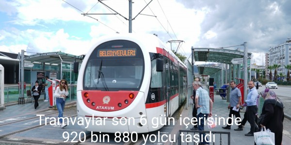 Tramvaylar son 6 gün içerisinde 920 bin 880 yolcu taşıdı