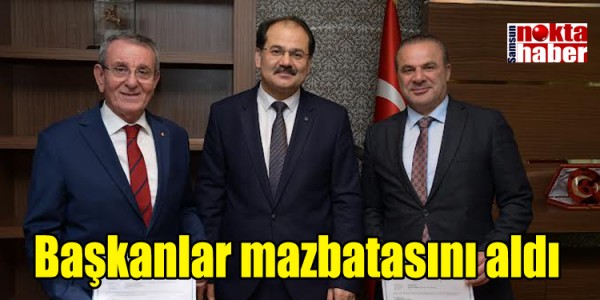 Başkanlar mazbatasını aldı