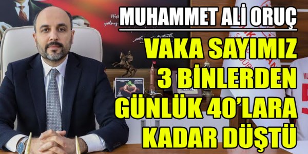 MUHAMMET ALİ ORUÇ VAKA SAYIMIZ 3 BİNLERDEN GÜNLÜK 40’LARA KADAR DÜŞTÜ