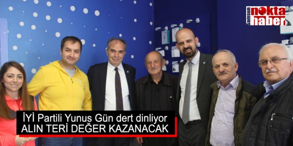 İYİ Partili Yunus Gün dert dinliyor ALIN TERİ DEĞER KAZANACAK
