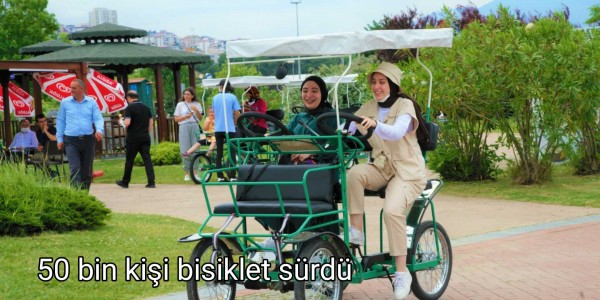Samsun'da 50 bin kişi bisiklet sürdü