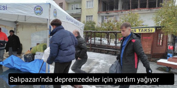 Salıpazarı’nda depremzedeler için yardım yağıyor
