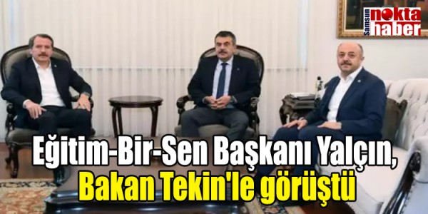 Eğitim-Bir-Sen Başkanı Yalçın,  Bakan Tekin'le görüştü