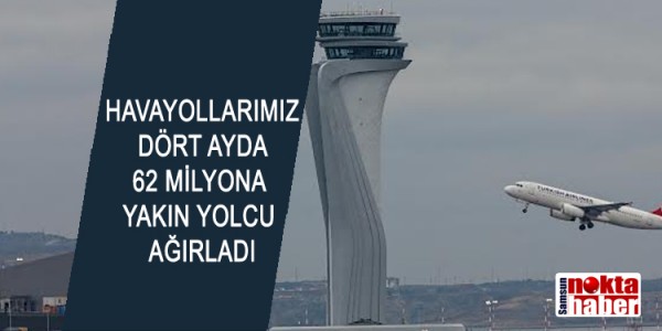HAVAYOLLARIMIZ DÖRT AYDA 62 MİLYONA YAKIN YOLCU AĞIRLADI