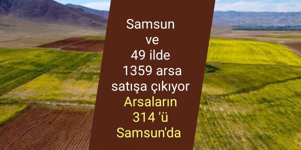 Samsun  ve 49 ilde  1359 arsa satışa çıkıyor Arsaların 314 'ü Samsun'da