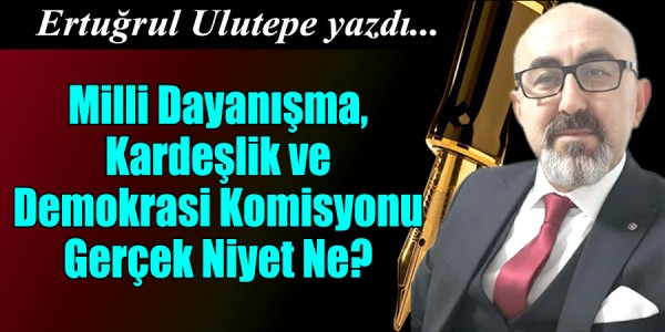 Ertuğrul ULUTEPE yazdı Milli Dayanışma, Kardeşlik ve Demokrasi Komisyonu: Gerçek Niyet Ne?