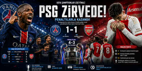 PSG, Şampiyonlar Ligi Kupasını Penaltılarla Kazandı